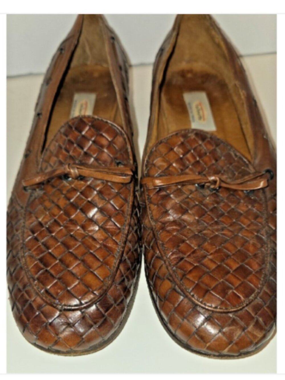Talbots Brown Woven Leather Loafers Made in Italy | Classic Slip-On Flats Size 9